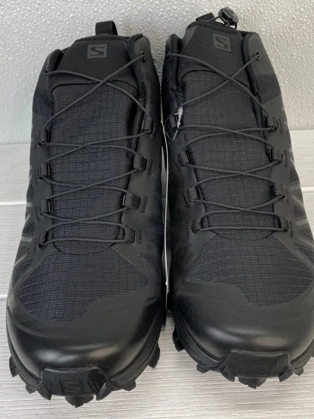 Salomon Unisex Size M10 W11 Speed Assault 2 Sneaker Black Leather Quick Lace